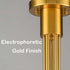 5-Light Mid-Century Modern Gold Semi Flush Mount Globe Ceiling Chandelier Light